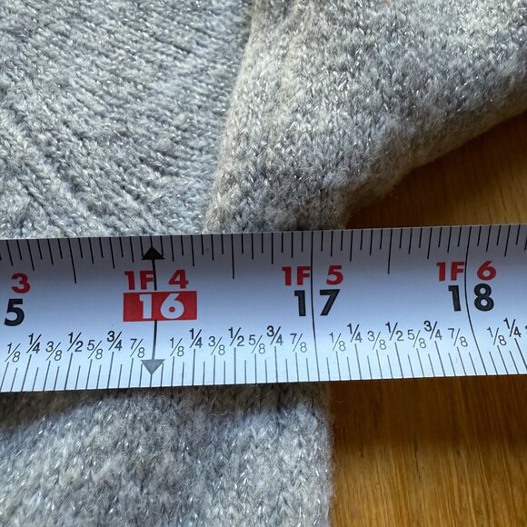 LC Lauren Conrad Size S Gray Narwhal Sequin Metallic Knit Long Sleeve Sweater - Picture 7 of 12